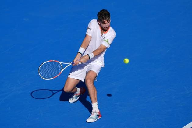 February, 12- Delray Beach, FL: Cameron Norrie(GBR) in action here during the 2025 Delray Beach Open held at the Delray Beach Tennis Center in Delray Beach Florida. Copyright: xAndrewxPatronx xMediaPunchx