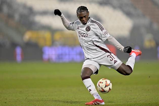Fußball, EL, Royale Union Saint-Gilloise - Ajax Amsterdam Royale Union Saint-Gilloise v AFC Ajax - UEFA Europa League BRUSSELS, BELGIUM - FEBRUARY 13 : Mokio Jorthy of Ajax during the UEFA Europa League 2024 25 knockout phase play-off match between Royale Union Saint-Gilloise and AFC Ajax on February 13, 2025 in Brussels, Belgium, 13 02 2025 Brussels Belgium  Copyright: xSesx