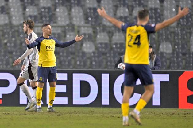 Royale Union Saint-Gilloise v AFC Ajax - UEFA Europa League BRUSSELS, BELGIUM - FEBRUARY 13 : Ivanovic Franjo forward of Royale Union Saint-Gilloise during the UEFA Europa League 2024 25 knockout phase play-off match between Royale Union Saint-Gilloise and AFC Ajax on February 13, 2025 in Brussels, Belgium, 13 02 2025 Brussels Belgium  Copyright: xSesx