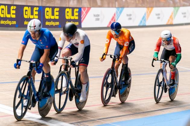 Radsport, Bahnrad-EM Zolder 2025-02-13 2025 UEC Track Elite European Championship, EM, Europameisterschaft Day Two HEUSDEN-ZOLDER, BELGIUM - FEBRUARY 13: Yanne Dorenbos of the Netherlands during Day Two of the 2025 UEC Track Elite European Championship at Circuit Zolder on February 13, 2025 in Heusden-Zolder, Belgium. (Photo by Joris Verwijst BSR Agency) Heusden-Zolder Belgium Content not available for redistribution in The Netherlands directly or indirectly through any third parties. Copyright: xBSRxAgencyx