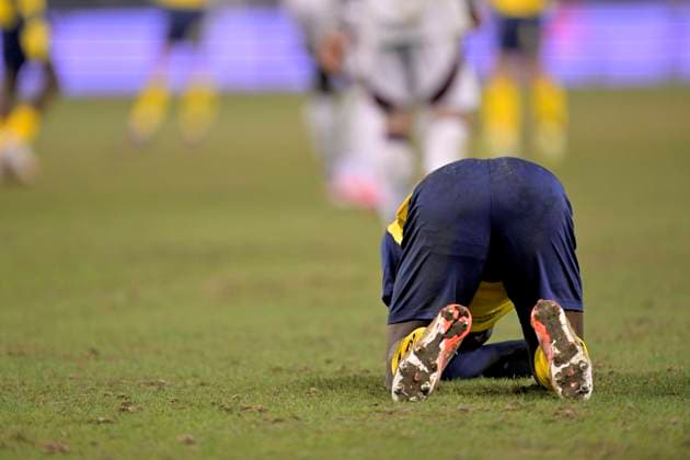 Royale Union Saint-Gilloise v AFC Ajax - UEFA Europa League BRUSSELS, BELGIUM - FEBRUARY 13 : player of Union looks dejected during the UEFA Europa League 2024 25 knockout phase play-off match between Royale Union Saint-Gilloise and AFC Ajax on February 13, 2025 in Brussels, Belgium, 13 02 2025 Brussels Belgium  Copyright: xSesx