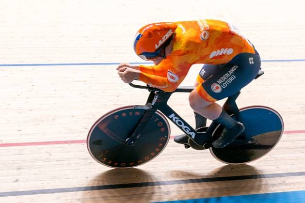 Radsport, Bahnrad-EM Zolder 2025-02-13 2025 UEC Track Elite European Championship, EM, Europameisterschaft Day Two HEUSDEN-ZOLDER, BELGIUM - FEBRUARY 13: Daan Kool of the Netherlands during Day Two of the 2025 UEC Track Elite European Championship at Circuit Zolder on February 13, 2025 in Heusden-Zolder, Belgium. (Photo by Joris Verwijst BSR Agency) Heusden-Zolder Belgium Content not available for redistribution in The Netherlands directly or indirectly through any third parties. Copyright: xBSRxAgencyx