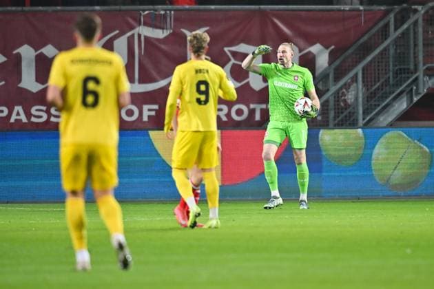 ENSCHEDE, Stadium Grolsch Veste, 13-02-2025 , season 2024 2025 , Europa League during the match Twente - Bodo Glimt, FC Twente goalkeeper Lars Unnerstall Twente - Bodo Glimt  x27846122x Copyright: