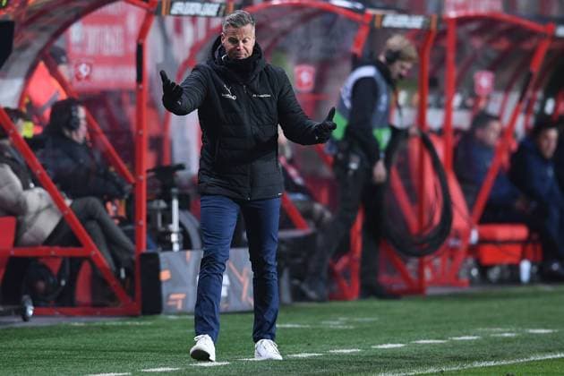 Soccer UEFA Europa League Play off FC Twente Enschede FK Bodö Glimt on 13 02 2025 at Stadion De Grolsch Veste in Enschede Kjetil Knutsen Coach Head Coach Bodö xRx