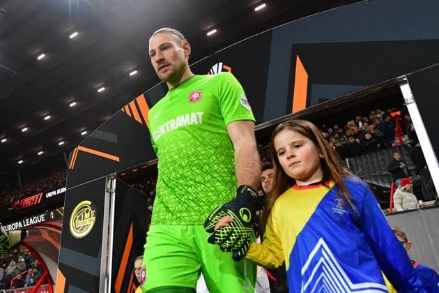 ENSCHEDE, Stadium Grolsch Veste, 13-02-2025 , season 2024 2025 , Europa League during the match Twente - Bodo Glimt, FC Twente goalkeeper Lars Unnerstall Twente - Bodo Glimt  x27847140x Copyright: