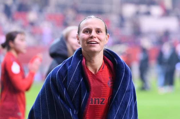 Munich, Germany, February 12th 2024: Klara Buehl (17 FC Bayern Munich) after the DFB Pokal quarter-final match between FC Bayern Munich and Eintracht Frankfurt at FC Bayern Campus, Munich, Germany. (Sven Beyrich SPP) Copyright: xSvenxBeyrich SPPx spp-en-SvBe-20250212-ND5_3393