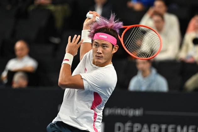 Open 13 Provence - Marseille Zhizhen Zhang (CHI) during his match at the Open 13 Provence in Marseille, on February, 13, 2025. Photo by Corinne Dubreuil ABACAPRESS.COM Marseille France  Copyright: xDubreuilxCorinne ABACAx