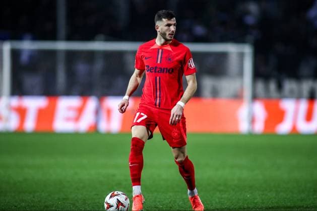 February 13, 2025, Thessaloniki, Greece: Steaua s Mihai Popescu in action during a Europa League knockout phase match between PAOK FC and FC Steaua. Thessaloniki Greece - ZUMAp191 0802084972st Copyright: xGiannisxPapanikosx