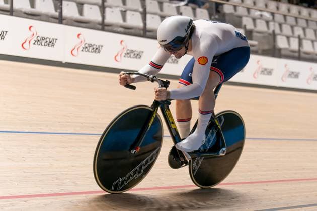 2025-02-14 2025 UEC Track Elite European Championship, EM, Europameisterschaft Day Three HEUSDEN-ZOLDER, BELGIUM - FEBRUARY 14: Hayden Norris of Great Britain during Day Three of the 2025 UEC Track Elite European Championship at Circuit Zolder on February 14, 2025 in Heusden-Zolder, Belgium. (Photo by Joris Verwijst BSR Agency) Heusden-Zolder Belgium Content not available for redistribution in The Netherlands directly or indirectly through any third parties. Copyright: xBSRxAgencyx