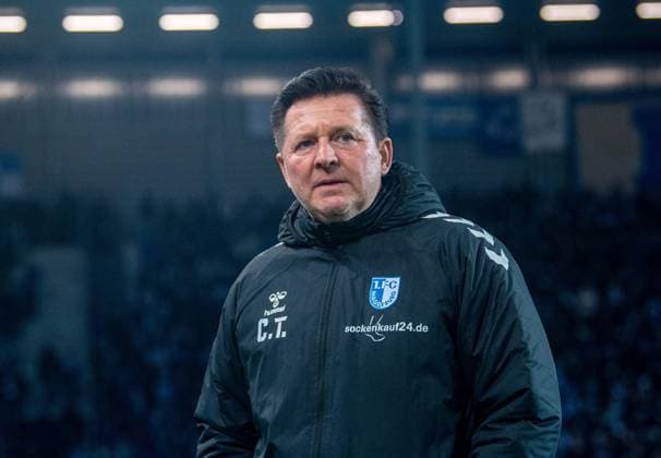 Soccer, Men, Season 2024 2025, 2 Bundesliga 22 Matchday , 1 FC Magdeburg 1 FC Köln, Coach Christian Titz 1 FC Magdeburg , 14 02 2025, Copyright: xSebastianxRäppold MatthiasxKochx