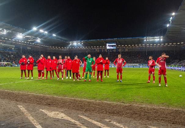 Football, Men, Season 2024 2025, 2 Bundesliga 22 Matchday , 1 FC Magdeburg 1 FC Köln, Cologne disappointment after final whistle, 14 02 2025, Copyright: xSebastianxRäppold MatthiasxKochx