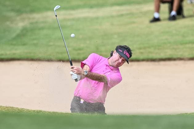 GOLF LIV ADELAIDE, RangeGoats Captain GC Bubba Watson hits out of a bunker during the LIV Golf Adelaide at The Grange Golf Club in Adelaide, Saturday, February 15, 2025. ( NO ARCHIVING, EDITORIAL USE ONLY, NO USE IN BOOKS WITHOUT CONSENT ADELAIDE SA AUSTRALIA  Copyright: xMICHAELxERREYx 20250215165023475289