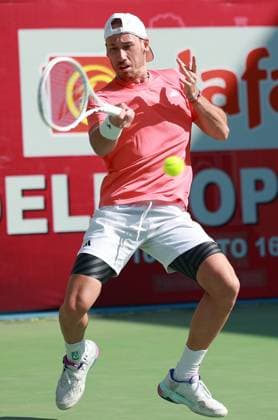 February 14, 2025, New Delhi, Delhi, India: Kyrian Jacquet of France during Quarter Finals of ATP, Tennis Herren Challenger Delhi Open 2025 between Kyrian Jacquet of France and Michael Geerts of Belgium at DLTA Complex, R K Khanna Tennis Stadium, New Delhi, India on 14 February 2025 New Delhi India - ZUMAd207 20250214_zsp_d207_114 Copyright: xAvijitxDasx