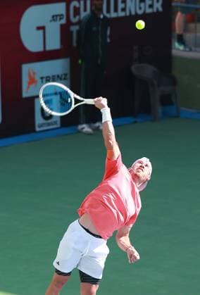February 14, 2025, New Delhi, Delhi, India: Kyrian Jacquet of France during Quarter Finals of ATP, Tennis Herren Challenger Delhi Open 2025 between Kyrian Jacquet of France and Michael Geerts of Belgium at DLTA Complex, R K Khanna Tennis Stadium, New Delhi, India on 14 February 2025 New Delhi India - ZUMAd207 20250214_zsp_d207_120 Copyright: xAvijitxDasx