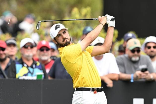GOLF LIV ADELAIDE, Mexican-American golfer Abraham Ancer on the fourth tee during the LIV Golf Adelaide at The Grange Golf Club in Adelaide, Saturday, February 15, 2025. ( NO ARCHIVING, EDITORIAL USE ONLY, NO USE IN BOOKS WITHOUT CONSENT ADELAIDE SA Australia  Copyright: xMICHAELxERREYx 20250215156391228321