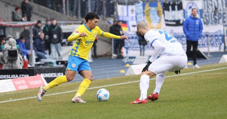 Eintracht BS vs SV Darmstadt 98 Braunschweig, 15 02 2025, Football, Season 24 25, 2 Bundesliga, 22 Matchday, Eintracht Braunschweig vs SV Darmstadt 98, Picture shows Johan Gomez BTSV, 44 Braunschweig