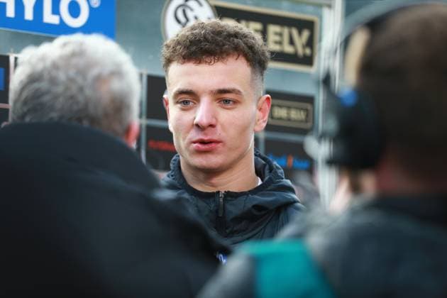 15 02 2025, xrekx, Soccer 2 Bundesliga, SV Elversberg SpVgg Greuther Fuerth v l Fisnik Asllani SV 07 Elversberg in an interview after the match DFL DFB REGULATIONS PROHIBIT ANY USE OF PHOTOGRAPHS as IMAGE SEQUENCES and or QUASI VIDEO Elversberg