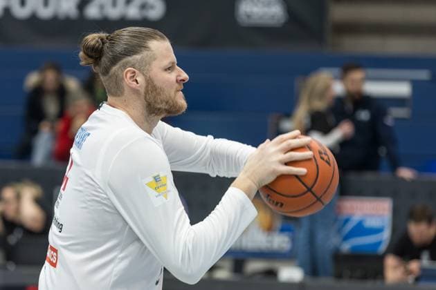 easyCredit Basketball Bundesliga, BBL, VIMODROM TOP FOUR 2025, Men 14 02 2025, FC Bayern München Basketball Syntainics MBC, Semifinal 1 John Bryant Syntainics MBC, No 54 Copyright Alexander Trienitz