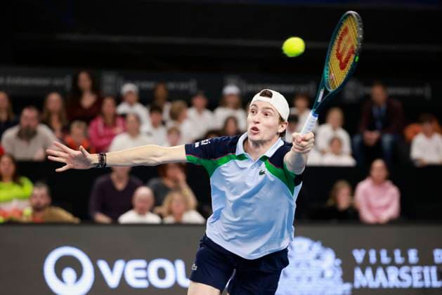 TENNIS OPEN 13 PHOTOPQR LA PROVENCE PENNANT Franck ; Marseille ; 15 02 2025 ; Tennis : OPEN 13 Provence 2025 au Palais des sports de Marseille 1 2 Finale Simple - Ugo HUMBERT (FRA) Open 13 Provence at the Palais des Sports in Marseille on February 15, 2025 Marseille Marseille France  Copyright: xPHOTOPQR LAxPROVENCE MAXPPPxPENNANTxFranckx 20250215PVL3154 20250215PVL3154