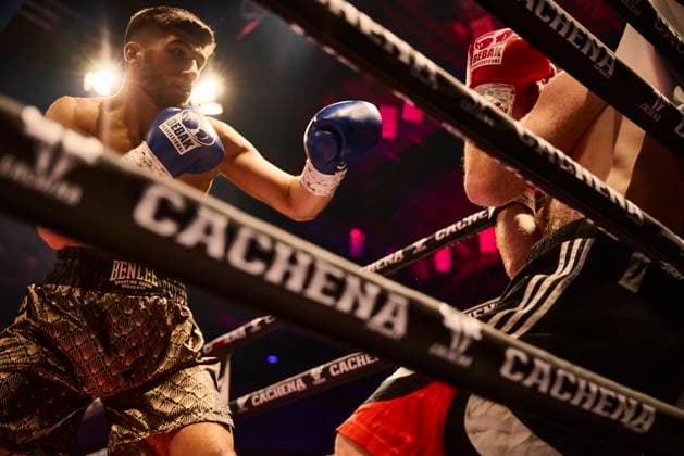 Sport Themen der Woche KW07 Sport Bilder des Tages Malek Semmo vs. Gabor Gorbics GER, Felix Sturm vs Benjamin Blindert, Felix Sturm Boxnacht, 15.02.2025. GER, Felix Sturm vs Benjamin Blindert, Felix Sturm Boxnacht, 15.02.2025. Neu-Ulm *** Malek Semmo vs Gabor Gorbics GER, Felix Sturm vs Benjamin Blindert, Felix Sturm Boxnacht, 15 02 2025 GER, Felix Sturm vs Benjamin Blindert, Felix Sturm Boxnacht, 15 02 2025 Neu Ulm Copyright: xEibner-Pressefoto FrancescoxGianx EP_FCO