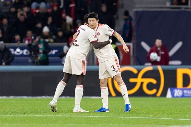 Dayot Upamecano FC Bayern München, 2 , Minjae Kim FC Bayern München, 3 Leverkusen, Fußball 1 Bundesliga 22 Spieltag, Spieltag 22, Bayer 04 Leverkusen FC Bayern München, 15 02 2024, BayArena, Leverkusen DFL regulations prohibit any use of photographs as image sequences and or quasi video Â