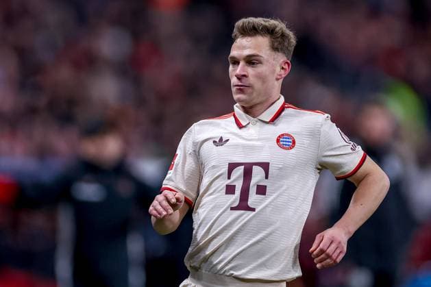 15 02 2025, Soccer, Bayer 04 Leverkusen FC Bayern Munich, 1 Soccer Bundesliga, 22 Matchday, BayArena, Season 2024 2025 Joshua Kimmich FC Bayern 6 DFB regulations prohibit any use of photographs as image sequences and or quasi video North Rhine-Westphalia Germany