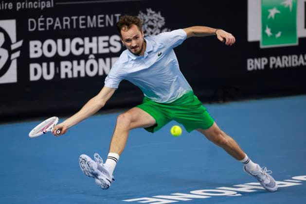 TENNIS OPEN 13 PHOTOPQR LA PROVENCE PENNANT Franck ; Marseille ; 15 02 2025 ; Tennis : OPEN 13 Provence 2025 au Palais des sports de Marseille 1 2 Finale Simple - Daniil MEDVEDEV (RUS) Open 13 Provence at the Palais des Sports in Marseille on February 15, 2025 Marseille Marseille France  Copyright: xPHOTOPQR LAxPROVENCE MAXPPPxPENNANTxFranckx 20250215PVL3534 20250215PVL3534