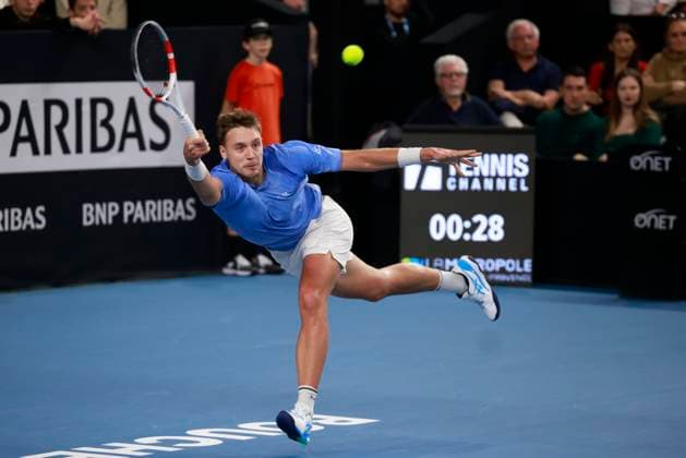 TENNIS OPEN 13 PHOTOPQR LA PROVENCE PENNANT Franck ; Marseille ; 15 02 2025 ; Tennis : OPEN 13 Provence 2025 au Palais des sports de Marseille 1 2 Finale Simple - Hamad MEDJEDOVIC (SRB) Open 13 Provence at the Palais des Sports in Marseille on February 15, 2025 Marseille Marseille France  Copyright: xPHOTOPQR LAxPROVENCE MAXPPPxPENNANTxFranckx 20250215PVL3535 20250215PVL3535
