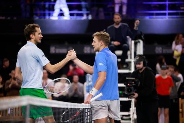 TENNIS OPEN 13 PHOTOPQR LA PROVENCE PENNANT Franck ; Marseille ; 15 02 2025 ; Tennis : OPEN 13 Provence 2025 au Palais des sports de Marseille 1 2 Finale Simple - Hamad MEDJEDOVIC (SRB) Open 13 Provence at the Palais des Sports in Marseille on February 15, 2025 Marseille Marseille France  Copyright: xPHOTOPQR LAxPROVENCE MAXPPPxPENNANTxFranckx 20250215PVL3550 20250215PVL3550