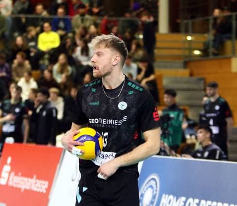 Mark GUMENJUK Haching , He Volleyball Bundesliga 2024 25, TSV Haching Muenchen vs Berlin Recyclin Volleys, Geothermie Arena, Unterhaching, 15 02 25 Copyright: WolfgangxFehrmann