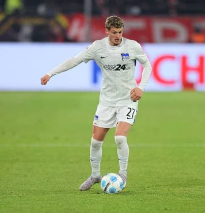 15 02 2025, xdcx, Soccer 2 Bundesliga, Fortuna Düsseldorf Hertha BSC Berlin, v l , Michael Cuisance Hertha BSC Berlin DFL DFB REGULATIONS PROHIBIT ANY USE OF PHOTOGRAPHS AS IMAGE SEQUENCES AND OR QUASI VIDEO Copyright: HMBxMedia Claus