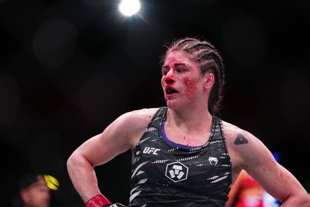 Bilder des Jahres 2025, Sport 02 Februar Sport Themen der Woche KW07 Sport Bilder des Tages February 15, 2025, Las Vegas, Nv, Las Vegas, Nv, United States: Julia Avila and Jacqueline Cavalcanti step in the octagon for a 3-round bout at UFC Apex for UFC Fight Night - Cannonier vs Rodrigues on February 15, 2025 in Las Vegas, NV, United States. ( PxImages) Las Vegas, Nv United States - ZUMAp175 20250215_zsa_p175_181 Copyright: xLouisxGrassex