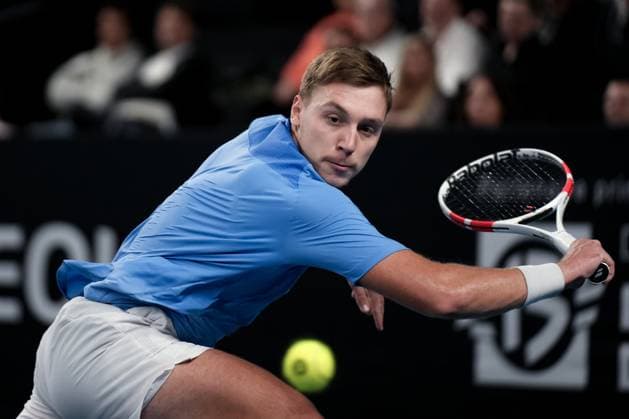 February 15, 2025, Marseille, France, FRANCE: HAMAD MEDJEDOVIC from Serbia in action against DANIIL MEDVEDEV from Russia during the OPEN 13 2025, ATP, Tennis Herren 250, french tournament, ATP Tour, Hard surface, .Indoor, on Febuary 15, 2025 at Marseille, Palais des sports, France - Photo OLLI Media Marseille FRANCE - ZUMAl184 20250215_zsp_l184_032 Copyright: xEmiliexLohmannx