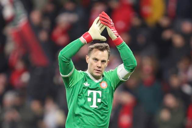 Torwart Manuel Neuer (FC Bayern München) gestikuliert, Gestik waehrend des Spiels der 1. Bundesliga zwischen Bayer 04 Leverkusen und FC Bayern München, BayArena am 15. February 2025 in Leverkusen, Deutschland. (Foto von Oliver Kaelke DeFodi Images) +++ Torwart Manuel Neuer (FC Bayern München) gestures during the Bundesliga match between Bayer 04 Leverkusen and FC Bayern München at BayArena on February 15, 2025 in Leverkusen, Germany. (Photo by Oliver Kaelke DeFodi Images) DFL regulations prohibit any use of photographs as image sequences and or quasi-video. (Photo by Oliver Kaelke DeFodi Images) Defodi-678_2025_02_15_LEVFCB_0406 *** Goalkeeper Manuel Neuer FC Bayern Munich gestures, gestures during the Bundesliga match between Bayer 04 Leverkusen and FC Bayern Munich, BayArena on February 15, 2025 in Leverkusen, Germany Photo by Oliver Kaelke DeFodi Images Goalkeeper Manuel Neuer FC Bayern Munich gestures during the Bundesliga match between Bayer 04 Leverkusen and FC Bayern Munich at BayArena on February 15, 2025 in Leverkusen, Germany Photo by Oliver Kaelke DeFodi Images DFL regulations prohibit any use of photographs as image sequences and or quasi video Photo by Oliver Kaelke DeFodi Images Defodi 678 2025 02 15 LEVFCB 0406 Defodi-678 DFL regulations prohibit any use of photographs as image sequences and or quasi-video.