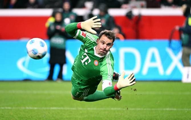 Football, Bundesliga, Germany, Men, Season 2024 2025, 22 Matchday, BayArena Leverkusen Bayer Leverkusen FC Bayern Munich 0 0 Manuel Neuer FCB Action, Single Image