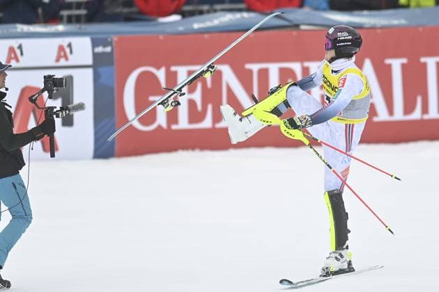 Sport Themen der Woche KW07 Sport Bilder des Tages Audi FIS Alpine World Ski Championships - Men s Slalom Atle Lie McGrath of Norway reacts after his second run of Men s Slalom during the Audi FIS Alpine World Ski Championships at Zwölferkogel on February 16, 2025 in Saalbach-Hinterglemm, Austria.  IgorxSoban PIXSELL