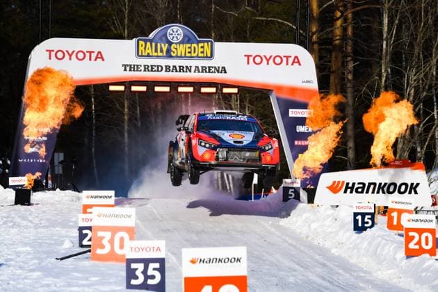 Bilder des Jahres 2025, Sport 02 Februar Sport Themen der Woche KW07 Sport Bilder des Tages Driver Ott Tanak And Co-Driver Martin Jarveoja Of The Hyundai Shell Mobis World Rally Team, Hyundai I20 N Rally1 ,They Face 3rd The Day Of The Race,During Fia World Rally Championship WRC, Motorsport Rallye, WM Rally Sweden 2025 16 February,Umea? Sweden  Copyright: xLucaxBarsali IPAxSportx xipa-agency.netx xx IPA_54163567 IPA_Agency_IPA54163567
