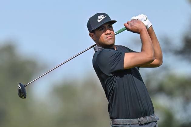 February 16, 2025: Tony Finau tees off on the 5th hole during the final round of the Genesis Invitational on Torrey Pines South Course in San Diego, California. CSM San Diego USA - ZUMAc04_ 20250216_zma_c04_003 Copyright: xJustinxFinex