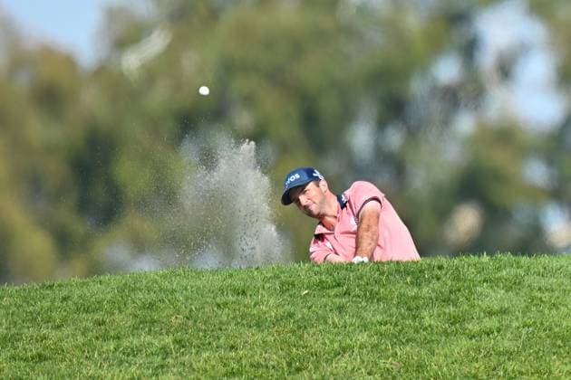 February 16, 2025: Denny McCarthy hits a shot on the 2nd hole during the final round of the Genesis Invitational on Torrey Pines South Course in San Diego, California. CSM San Diego USA - ZUMAc04_ 20250216_zma_c04_015 Copyright: xJustinxFinex