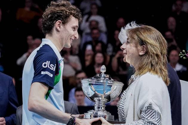 February 16, 2025, Marseille, France, FRANCE: UGO HUMBERT shone by winning his second consecutive title in Marseille, defeating HAMAD MEDJEDOVIC, the serbian, in the final (7-6, 6-4). Without dropping a set throughout the tournament, France s number 1 continues to impress and dominate on his favorite surface during the OPEN 13 provence 2025, ATP, Tennis Herren 250, french tournament, ATP Tour, Hard surface, .Indoor, on Febuary 16, 2025 at Marseille, Palais des sports, France - Photo OLLI Media Marseille FRANCE - ZUMAl184 20250216_zsp_l184_007 Copyright: xEmiliexLohmannx