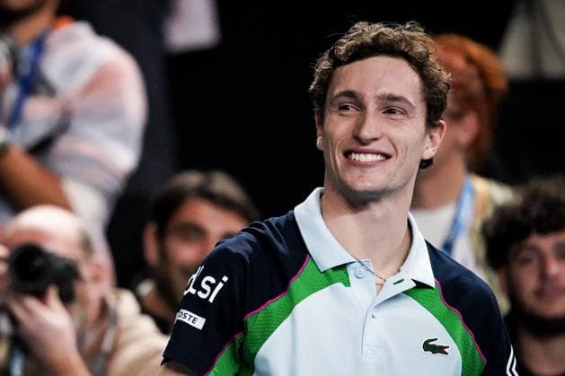 February 16, 2025, Marseille, France, FRANCE: UGO HUMBERT shone by winning his second consecutive title in Marseille, defeating HAMAD MEDJEDOVIC, the serbian, in the final (7-6, 6-4). Without dropping a set throughout the tournament, France s number 1 continues to impress and dominate on his favorite surface during the OPEN 13 provence 2025, ATP, Tennis Herren 250, french tournament, ATP Tour, Hard surface, .Indoor, on Febuary 16, 2025 at Marseille, Palais des sports, France - Photo OLLI Media Marseille FRANCE - ZUMAl184 20250216_zsp_l184_017 Copyright: xEmiliexLohmannx