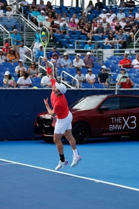 DELRAY BEACH, FL - FEBRUARY 16: Alejandro Davidovich Fokina (ESP) in action during the Mens Singles Final of the Delray Beach Open on February 16, 2025, at Delray Beach Stadium & Tennis Center in Delray Beach, Florida.(Photo by Chris Arjoon Icon Sportswire). TENNIS: FEB 16 Delray Beach Open EDITORIAL USE ONLY Icon250216001068