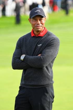 LA JOLLA, CA - FEBRUARY 16: Tiger Woods looks on during the trophy ceremony following the final round of The Genesis Invitational 2025 at Torrey Pines Golf Course on February 16, 2025 in La Jolla, California. (Photo by Brian Rothmuller Icon Sportswire) GOLF: FEB 16 PGA, Golf Herren The Genesis Invitational EDITORIAL USE ONLY Icon250216035