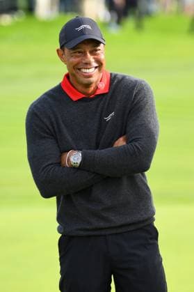 LA JOLLA, CA - FEBRUARY 16: Tiger Woods looks on during the trophy ceremony following the final round of The Genesis Invitational 2025 at Torrey Pines Golf Course on February 16, 2025 in La Jolla, California. (Photo by Brian Rothmuller Icon Sportswire) GOLF: FEB 16 PGA, Golf Herren The Genesis Invitational EDITORIAL USE ONLY Icon250216041