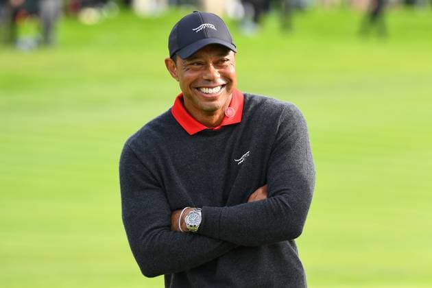 LA JOLLA, CA - FEBRUARY 16: Tiger Woods looks on during the trophy ceremony following the final round of The Genesis Invitational 2025 at Torrey Pines Golf Course on February 16, 2025 in La Jolla, California. (Photo by Brian Rothmuller Icon Sportswire) GOLF: FEB 16 PGA, Golf Herren The Genesis Invitational EDITORIAL USE ONLY Icon250216042