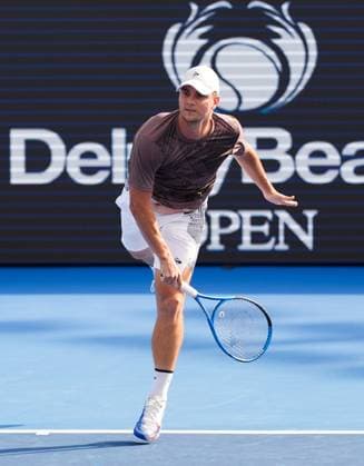 DELRAY BEACH, FL - FEBRUARY 16: Miomir Kecmanovic (SRB) during final round of the Delray Beach Open on February 16, 2025, at the Delray Beach Tennis Center in Delray Beach Florida. (Photo by Andrew Patron Icon Sportswire) TENNIS: FEB 16 Delray Beach Open EDITORIAL USE ONLY Icon2502160449