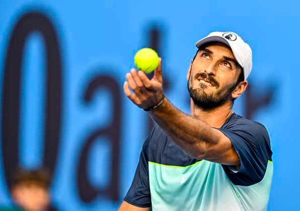 ATP, Tennis Herren QATAR EXXONMOBIL OPEN ROUND OF 32 Hady Habib of Lebanon competes in her round of 32 match against Christopher O connell of Australia during the ATP Qatar ExxonMobil Open 2025 tennis tournament at the Khalifa International Tennis Complex in Doha, Qatar, on February 17, 2025. DOHA Qatar Copyright: xNOUSHADx