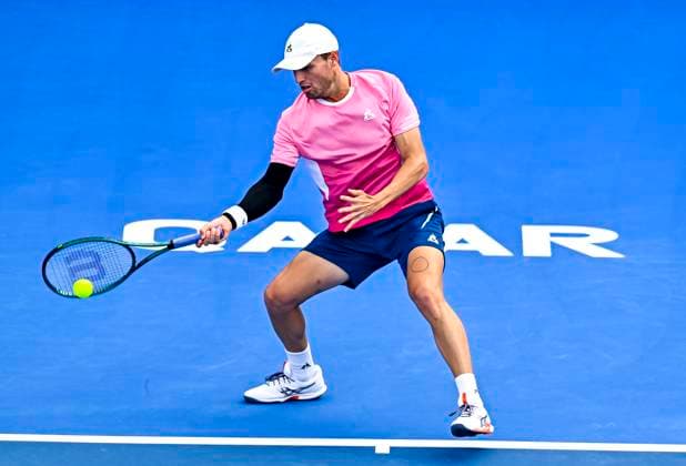 ATP, Tennis Herren QATAR EXXONMOBIL OPEN ROUND OF 32 Christopher O connell of Australia competes in her round of 32 match against Hady Habib of Lebanon during the ATP Qatar ExxonMobil Open 2025 tennis tournament at the Khalifa International Tennis Complex in Doha, Qatar, on February 17, 2025. DOHA Qatar Copyright: xNOUSHADx
