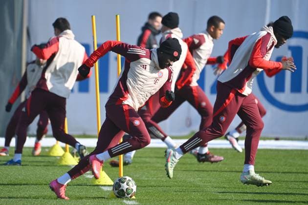 Alphonso DAVIES Bayern Muenchen , final training on 17 02 2025 before the Football Champions League K O Phase Play offs FC Bayern Muenchen Celtic Glasgow