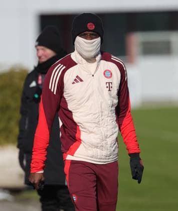 16 02 2025, CL final training, Saebenerstrasse Muenchen,, Football, Sport, in the picture Alphons Davies FC Bayern Muenchen